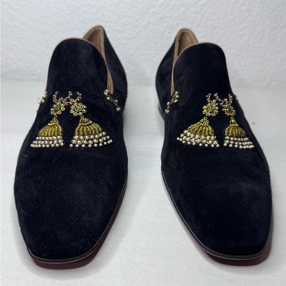 Gorgeous limited addition Christian Louboutin loafers.  hand sewn gold tassels